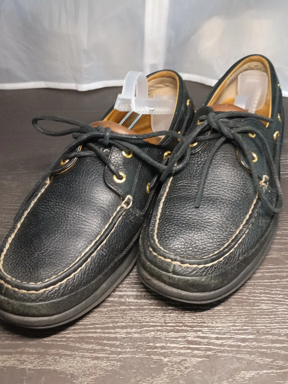 Sperry GOLD CUP Classic Black Leather Boat Shoes. Men's 10M Good Shape!!